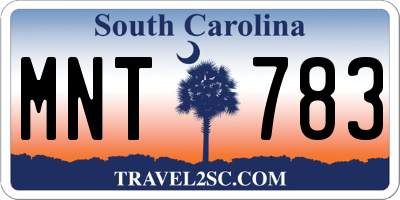 SC license plate MNT783