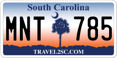 SC license plate MNT785