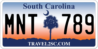 SC license plate MNT789