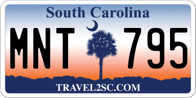 SC license plate MNT795