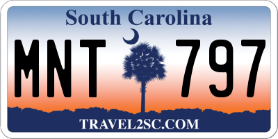 SC license plate MNT797