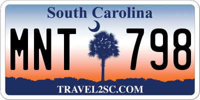 SC license plate MNT798