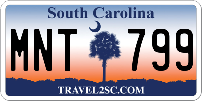 SC license plate MNT799