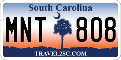 SC license plate MNT808