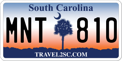 SC license plate MNT810