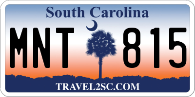 SC license plate MNT815