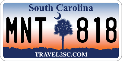 SC license plate MNT818