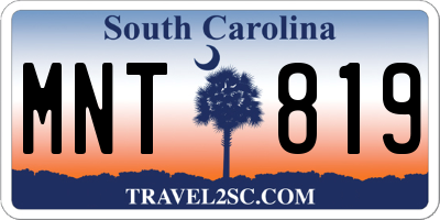 SC license plate MNT819