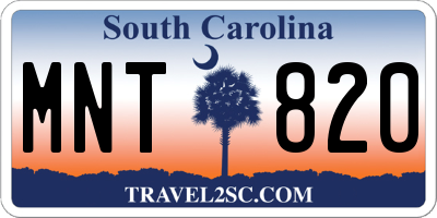 SC license plate MNT820