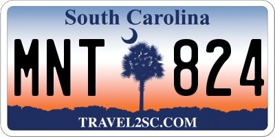 SC license plate MNT824