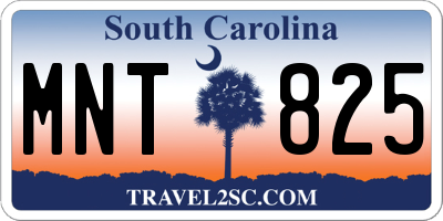SC license plate MNT825