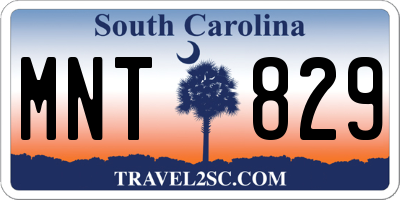 SC license plate MNT829