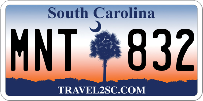 SC license plate MNT832