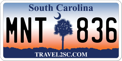 SC license plate MNT836