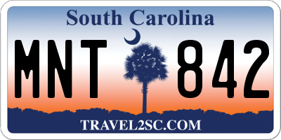 SC license plate MNT842