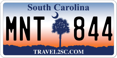 SC license plate MNT844