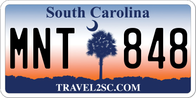 SC license plate MNT848