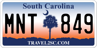 SC license plate MNT849