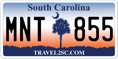 SC license plate MNT855
