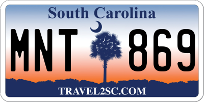 SC license plate MNT869