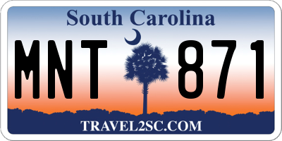 SC license plate MNT871