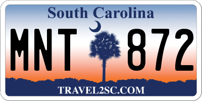SC license plate MNT872