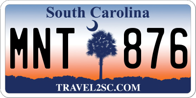 SC license plate MNT876