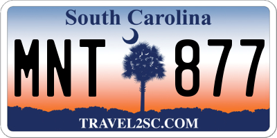 SC license plate MNT877
