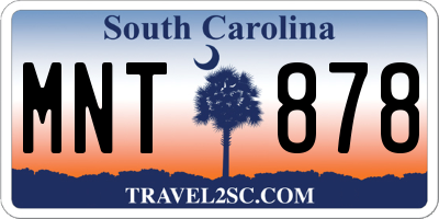 SC license plate MNT878