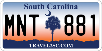 SC license plate MNT881
