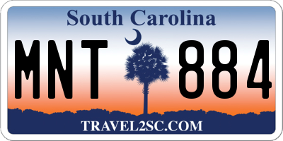 SC license plate MNT884