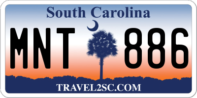 SC license plate MNT886