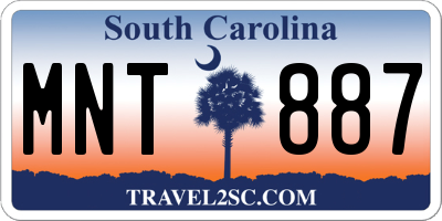 SC license plate MNT887