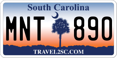 SC license plate MNT890
