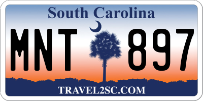 SC license plate MNT897