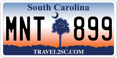 SC license plate MNT899