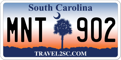 SC license plate MNT902