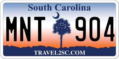 SC license plate MNT904