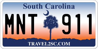 SC license plate MNT911