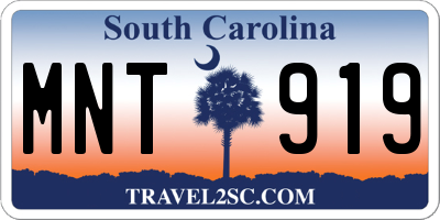 SC license plate MNT919