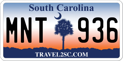 SC license plate MNT936