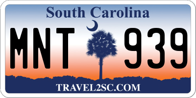 SC license plate MNT939