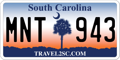 SC license plate MNT943