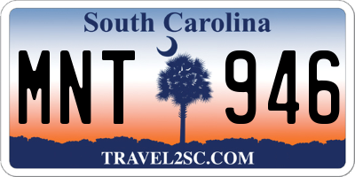 SC license plate MNT946