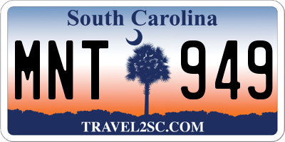 SC license plate MNT949