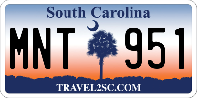 SC license plate MNT951