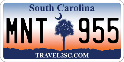 SC license plate MNT955