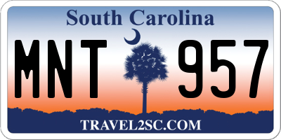 SC license plate MNT957