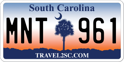 SC license plate MNT961