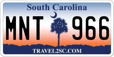 SC license plate MNT966